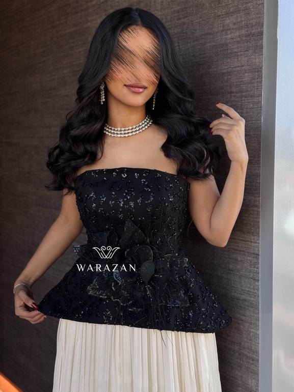 فستان سهره بكسرات و بتدخيلة ورود 