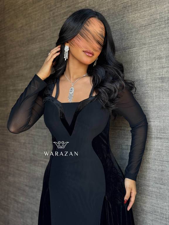 فستان ماسك بتدخيلة مخمل 
