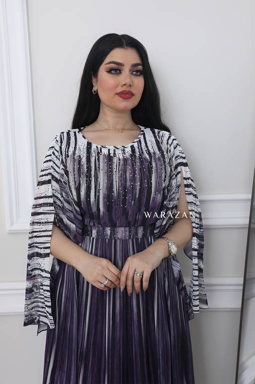 فستان طويل مشجر ساتر للعيد