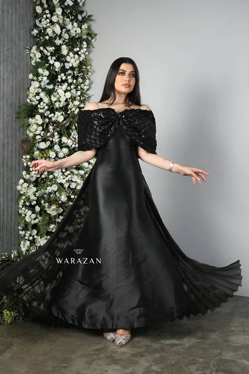 فستان سهرة ميكادو قماش بيليسيه من الخلف