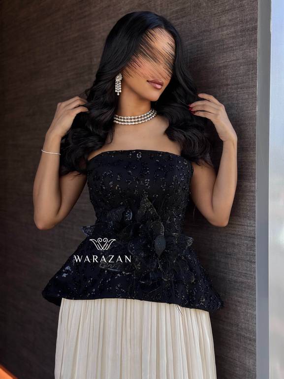 فستان سهره بكسرات و بتدخيلة ورود 