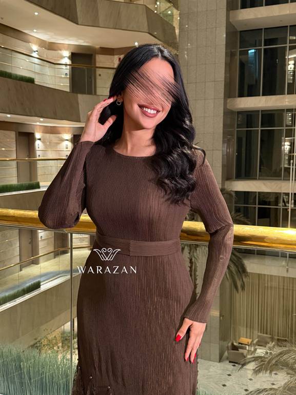 فستان ماسك استرتش بحزام من الخصر