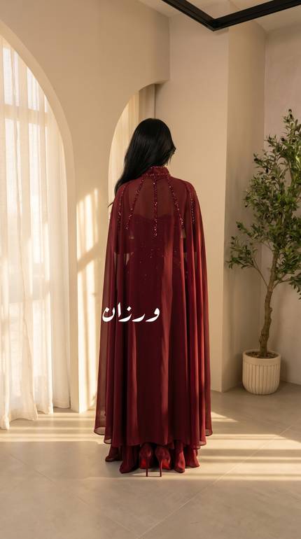فستان سهرة بقصة من الرقبة