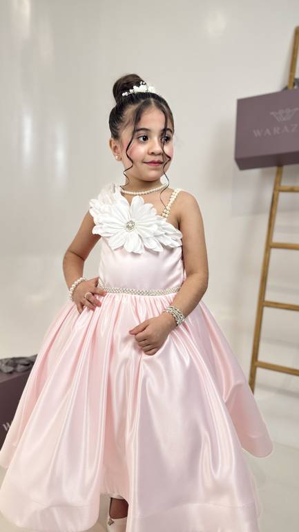 فستان سهره بناتي بوردة من الصدر