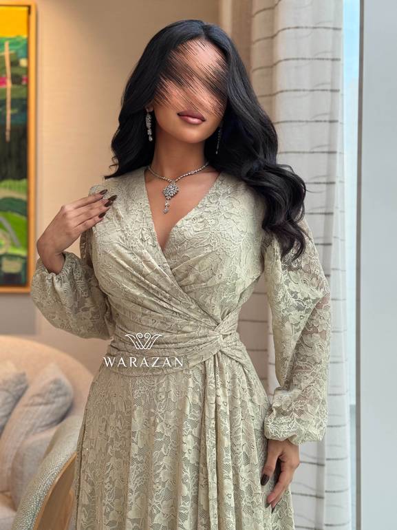 فستان ناعم دانتيل مخصر من الخصر
