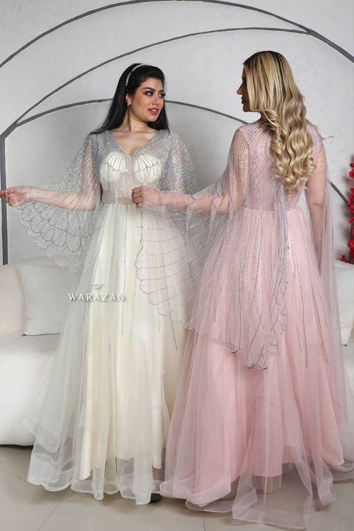 فستان سهرة طويل تل فصوص راقي 