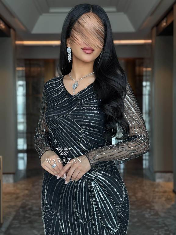 فستان سهرة ماسك بلمعة 