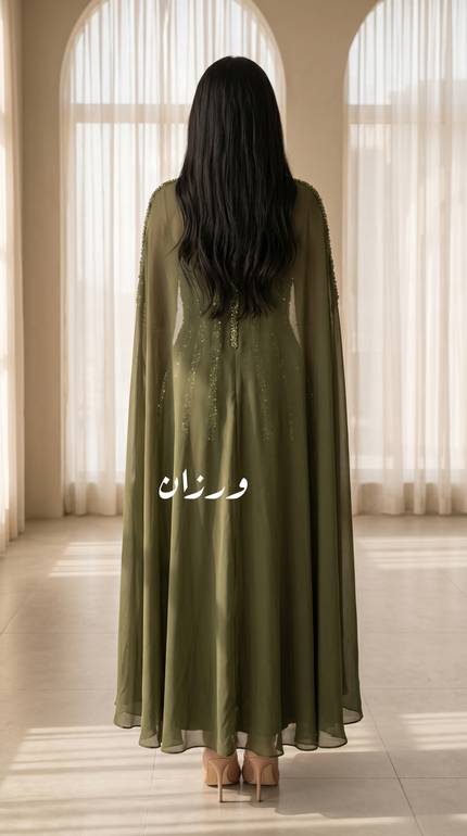 فستان سهرة بقصة من الرقبة