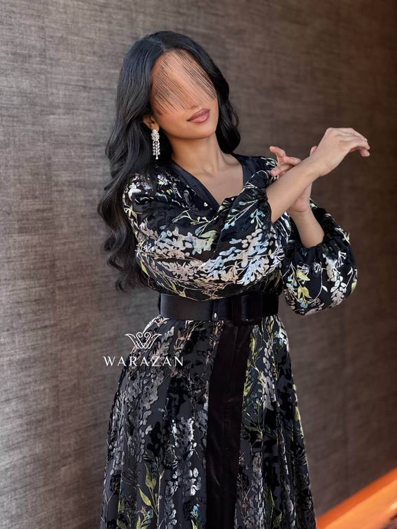 فستان مخمل ملكي - L - رصاصي