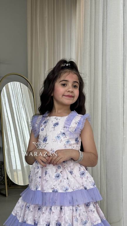 فستان بناتي مشجر للعيد والمناسبات