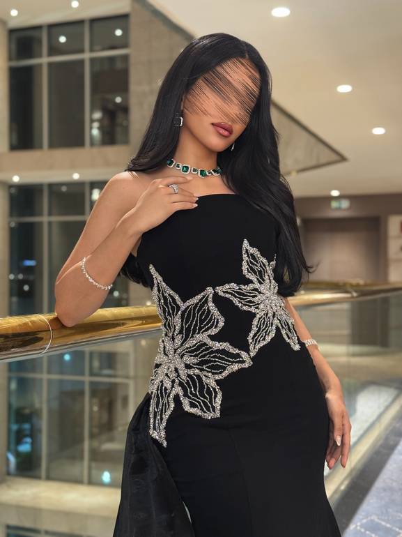 فستان سهرة توب مع ذيل للمناسبات 