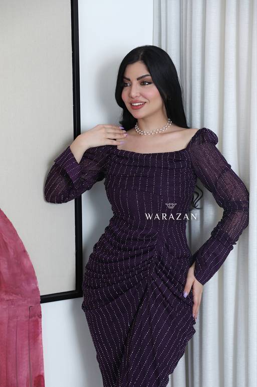 فستان سهرة ناعم ماسك بلمعة 