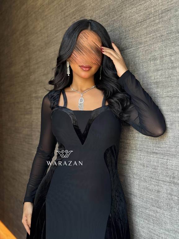 فستان ماسك بتدخيلة مخمل 