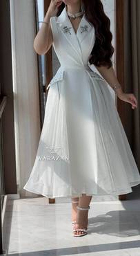 فستان ناعم للعيد بنوعين قماش 