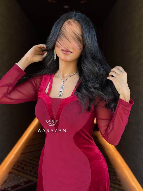 فستان ماسك بتدخيلة مخمل 