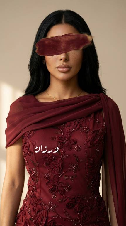فستان راقي للمناسبات مع كم شيفون طايح 