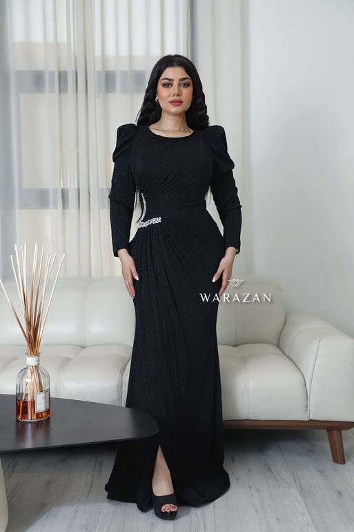 فستان سهرة ساتر باكمام طويلة 