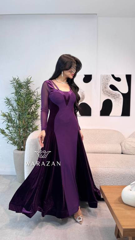 فستان ماسك بتدخيلة مخمل 