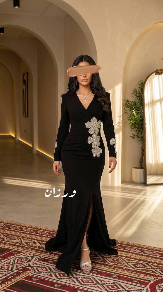 فستان سهره ماسك باكمام طويله 