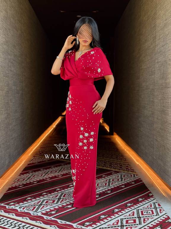 فستان سهرة بكرستال 