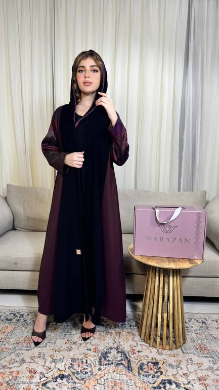 عباية انيقه بتخيلة لون برغندي