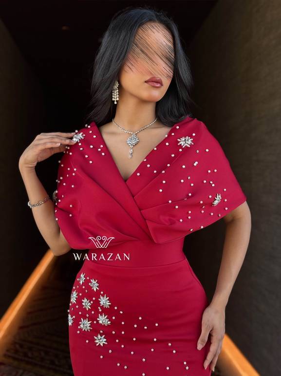 فستان سهرة بكرستال 