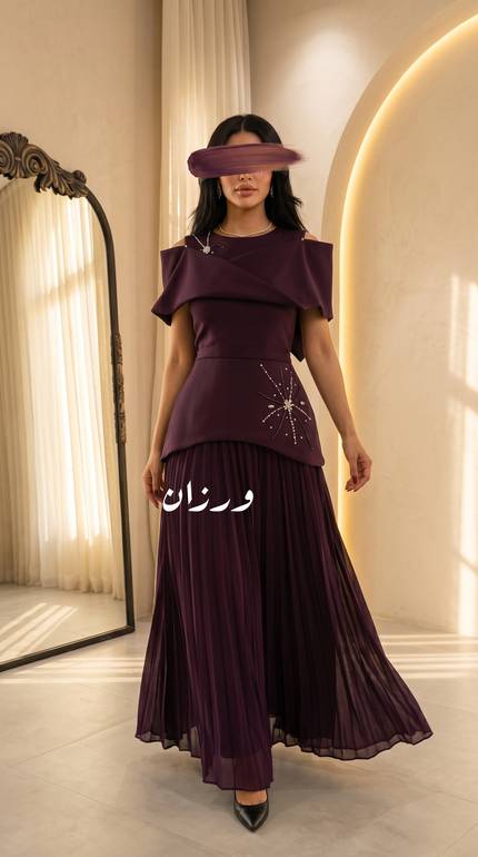 فستان سهرة أوف شولدر بتصميم بليسيه