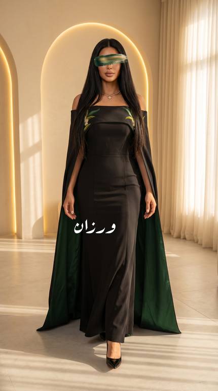 فستان كريب سراميك وتفته بكلفة