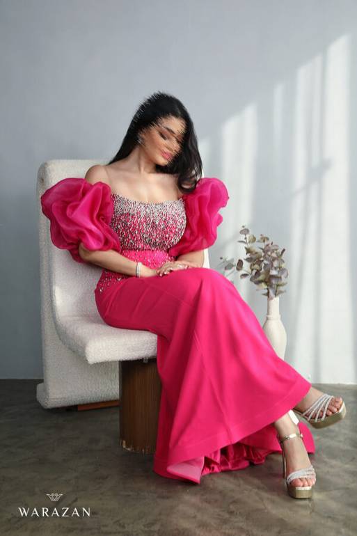 فستان سهرة ماسك بتطريز للمناسبات