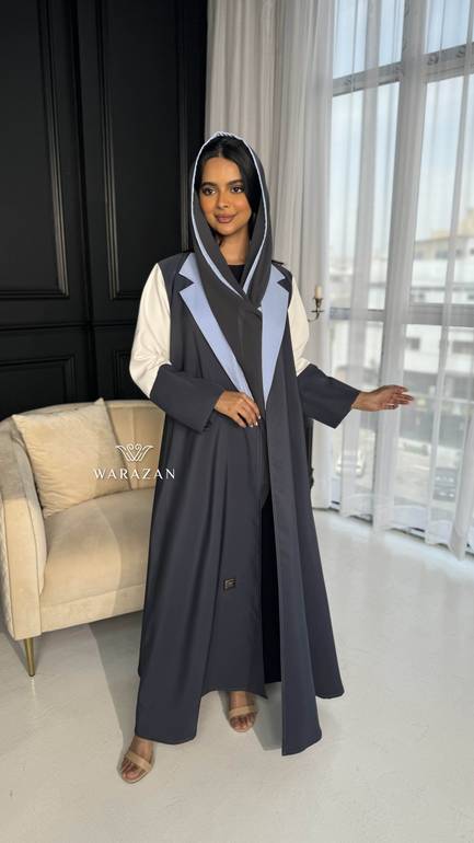 عباية كاجول رمادي بتدخيلة تيفاني 