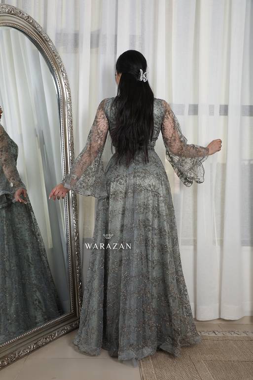 فستان سهرة طويل ساتر مقاسات كبيرة