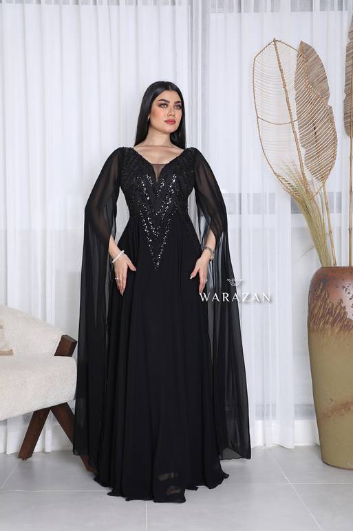 فستان سهرة ناعم وطويل شيفون ملكي