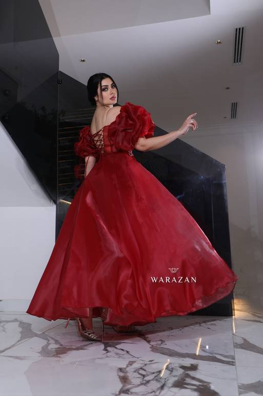 فستان سهرة راقي بتطريز دبل كلوش 