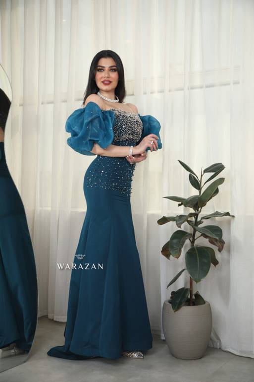 فستان سهرة ماسك بتطريز للمناسبات