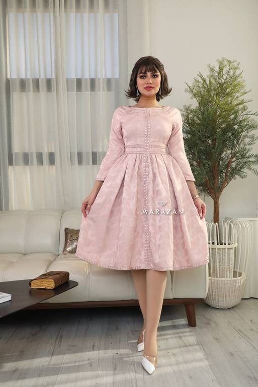 فستان ميد ناعم بتشجيرة انيقه 
