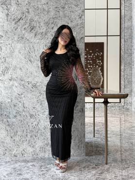 فستان سهرة مخمل أسود