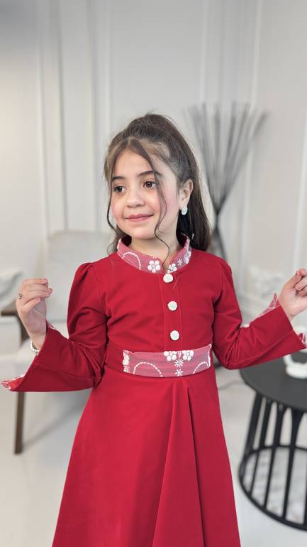 فستان بناتي ناعم شتوي