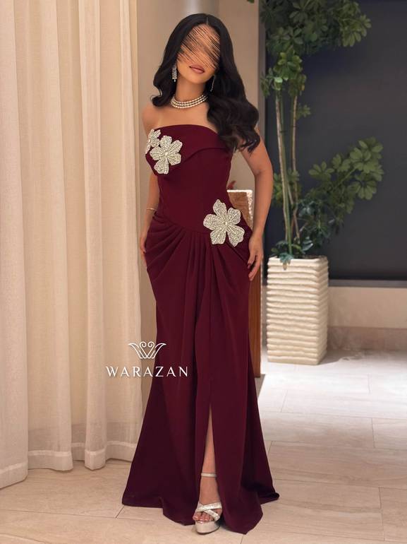 فستان سهره ماسك بتدخيلة ورود 