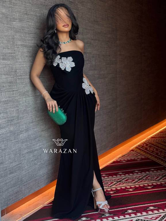 فستان سهره ماسك بتدخيلة ورود 