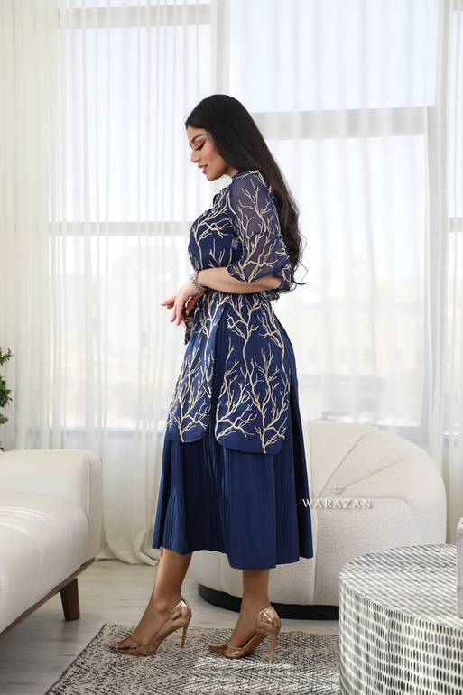 فستان قطعتين مميز بكسرات