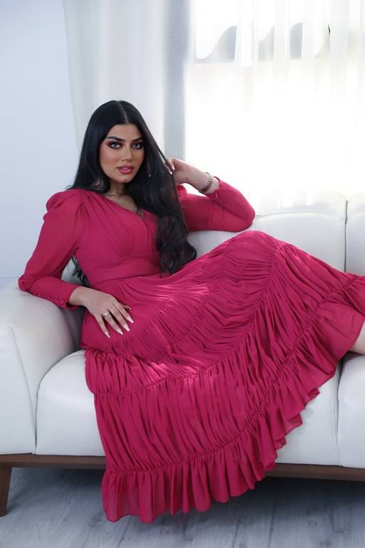 فستان شيفون ناعم ميدي