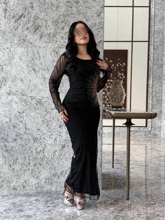 فستان سهره اسود طويل
