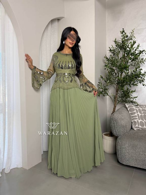 فستان ملكي سهره بكسرات 
