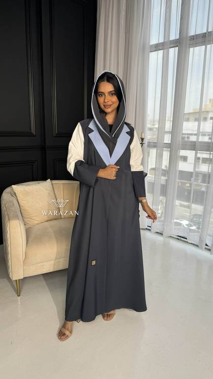 عباية كاجول رمادي بتدخيلة تيفاني 