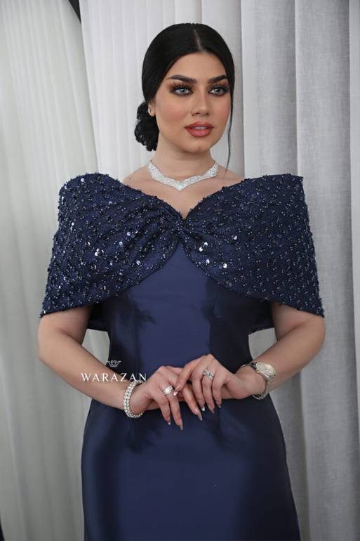 فستان سهرة ميكادو قماش بيليسيه من الخلف