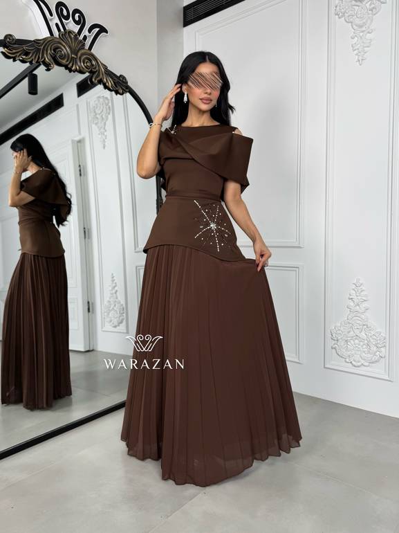 فستان سهرة أوف شولدر بتصميم بليسيه