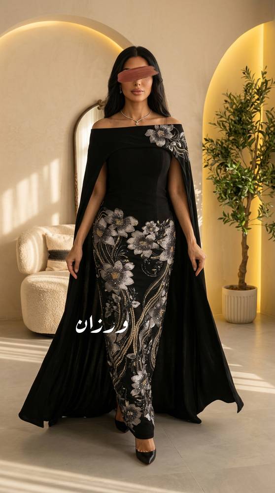 فستان سهرة ساتر فخم بقطعتين و كلفة راقية 