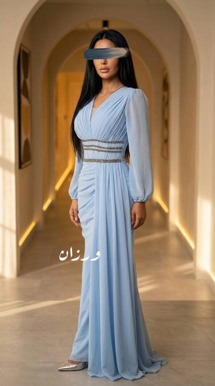 فستان شيفون ملكي