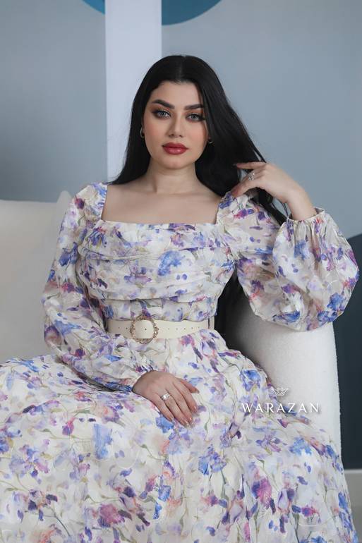 فستان طويل مشجر ساتر 