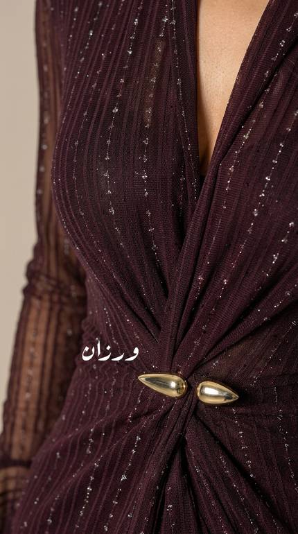 فستان سهره لامع  واكمام شفافه
